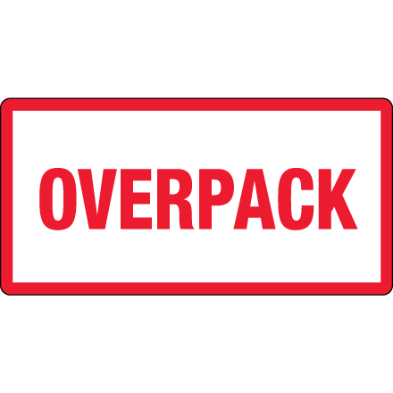 3 x 6" - "Overpack" Labels