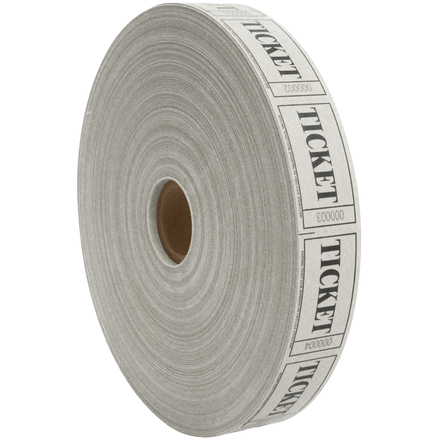1" x 3/4" White Single Ticket