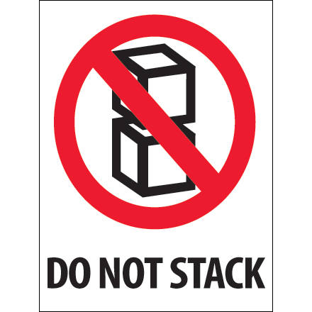 3 x 4" - "Do Not Stack" Labels