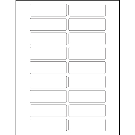 3 x 1" White Rectangle Laser Labels