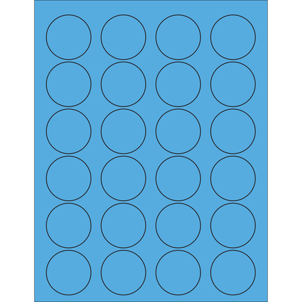 1 <span class='fraction'>5/8</span>" Fluorescent Blue Circle Laser Labels
