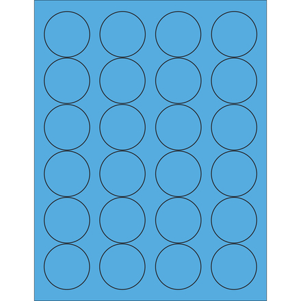 1 <span class='fraction'>2/3</span>" Fluorescent Blue Circle Laser Labels